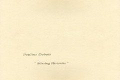 MISSING HISTORIES, 1995